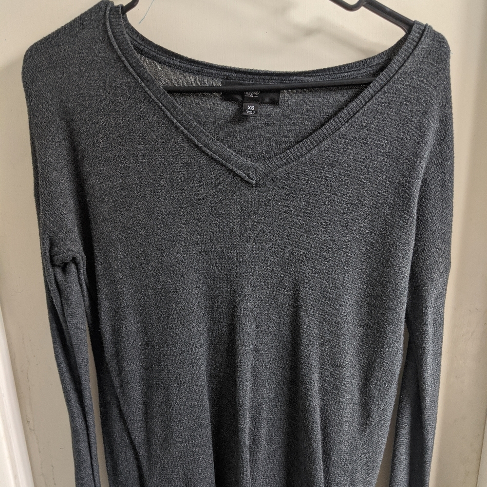 Dark grey v-neck sweater